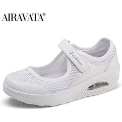 Damen-Sneaker, leichte Outdoor-atmungsaktive Mesh-Sport-Strandschuhe 35 weiß