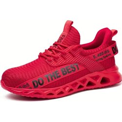 Sicherheitsschuhe mit Stahlkappe für Männer und Frauen, leichte Arbeitsschuhe mit Schutz, durchtrittsichere Arbeitsschuhe, Unisex-Bausicherheits-Arbeitsstiefel 42 rot