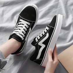 Damen Outdoor Atmungsaktive Skateboarding Canvas Walking-Trainer Jugend Studenten Flache Joggingsneaker Niedriges Obermaterial Weiße Schuhe Tennis 38 schwarz