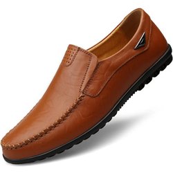 Mann Freizeitschuhe Echtes Leder Männer Mokassin Schuhe Mode Leder 43 braun