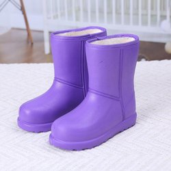 Winter wasserdichte Schneestiefel Damen und Herren warme Outdoor-Kurzstiefel Anti-Rutsch-Mittelrohr verdickt und plüschig 38 violett