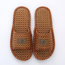 Herren Sandalen Sommer Stroh Bambus Rattan Indoor Paar Wohnen Hause Rutschfeste Weiche Unterseite Hausschuhe Sommer Frauen 43-44