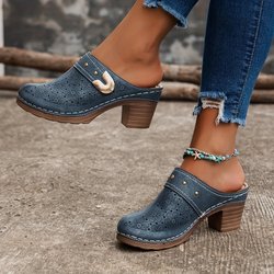 Stilvolle Pantoletten mit geschlossener Spitze, weicher Sohle und Slip-On-Design – bequeme Laufschuhe 39 blau