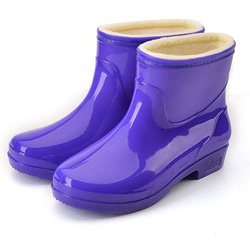Warme Regenstiefel für Damen, wasserdichte Regenschuhe, weiblich, große Größe, rutschfest, Plus-Samt-Arbeitsschuhe 41 violett