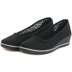Schuhe Damen Sommer Stoff Sandalen Atmungsaktiv Weicher Boden Weiß Hohl Arbeit Kleine Weiße Schuhe 38 schwarz