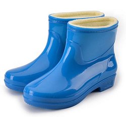 Warme Regenstiefel für Damen, wasserdichte Regenschuhe, weiblich, große Größe, rutschfest, Plus-Samt-Arbeitsschuhe 41 blau
