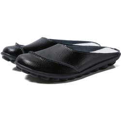 Damen Hausschuhe mit offener Ferse, Sommer-Schlupfschuhe, Pantoletten mit geschlossener Zehenpartie, bequeme, lässige Reisepantoletten EU: 42 schwarz