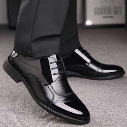 Luxury Business Oxford Leder Schuhe Männer Atmungsaktive Gummi Formale Kleid Schuhe Männlichen Büro Hochzeit Wohnungen Schuhe Mokassin Homme 42 schwarz