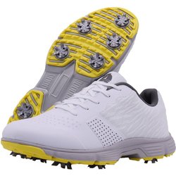 Golfschuhe für Herren, Größe 8,5–11, atmungsaktives Mesh, rutschfeste Gummisohle, wasserdicht, professionelle Spikes 9 weiß