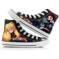 Dämon Slayer Druck Leinwand Schuhe Mode Anime Student Männer Frauen Unisex Casual Schuh Liebhaber Paare Schuhe 38