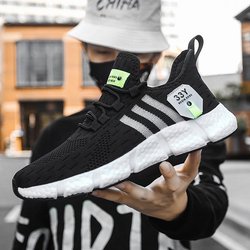 Sportschuhe für Herren, lässige Sneakers, Sommerschuhe, Laufschuhe für Herren, atmungsaktiv, bequem, modisch, Wanderschuhe 42 schwarz