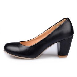 Frühling und Herbst High Heel Grob Ferse Einzelne Schuhe frauen Kleine GrößeGroße GrößeEinzel 43 schwarz