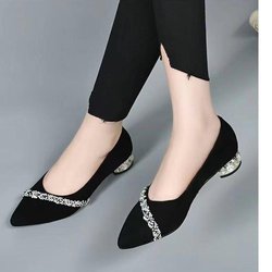 Grobe Einzelschuhe, gefrostete Damenschuhe, flache Schuhe, Joker, flach, spitze Damenschuhe, Frühling und Sommer, Freizeitschuhe, Arbeitsschuhe 39 schwarz
