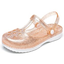 Sommer Höhlenschuhe Damen Sandalen Jelly Schuhe Damen Sandalen Krankenschwester Sandalen und Hausschuhe 41 gold