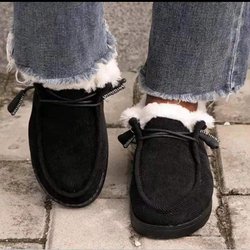 Dicker Plüsch-Slipper für Damen aus Baumwolle mit dicker Sohle 35 schwarz