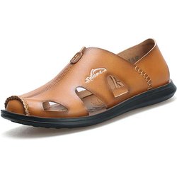 Sommersandalen Herrensandalen und Hausschuhe Herren weiche Sohle rutschfeste Freizeit-Strandschuhe 44 gelb