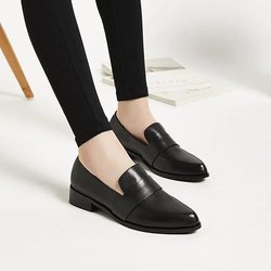 Damenschuhe aus Kunstleder, flache Schuhe, einpedalige flache Schuhe, lässige Kunstlederschuhe, weiches Kunstleder, spitze Zehenpartie, allgleiches Arbeitsschuhwerk im britischen Stil 40