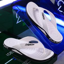 Strapazierfähige, rutschfeste und desodorierende Flip-Flops für Herren: Stilvolle Strandschuhe für Sommerausflüge oder den Heimgebrauch 44-45 weiß
