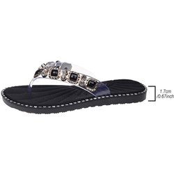 2025 Hochwertige Damenschuhe Neue Sommer-Damen-Hausschuhe Modische Flip-Toes Strass verzierte Damen-Flachschuhe 40