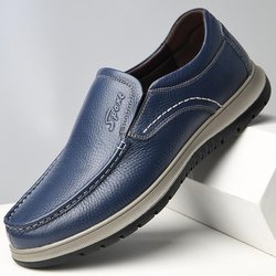 Herbst Handgemachte Freizeitschuhe aus echtem Leder Winter-Sneaker Herren-Loafer Jugend-Fahrschuhe Mann Formelle Schuhe Ältere Schuhe 38 blau