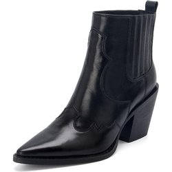 Kurze Stiefel aus Rindsleder und Wildleder mit spitzem Zehenbereich, Damen-Vintage-Schuhe, Western-Cowboystiefel 43 schwarz