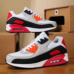 2024 Frühling und Herbst Neue Sport Kleine Weiße Schuhe Leichte, Atmungsaktive Und Bequeme Herrenpaare Trend Luftkissen Herrenschuhe 42 rot