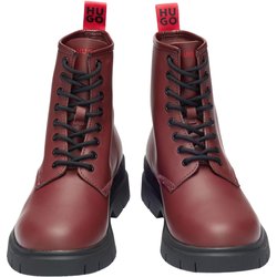 Hugo Herren Ryan Leder Kampfstiefel 12 UK rot