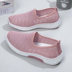 Schuhe Alte Peking Stoffschuhe Weiche Sohle Rutschfest Sport- und Freizeitschuhe Ein Riemen Mittelalte und ältere Mütter Schuhe Mesh Bequeme Schuhe 40 rosa