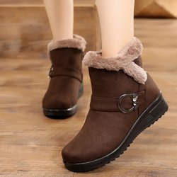 Winter Schneestiefel Plus Samt Dicke Warme Schuhe Damen Baumwollstiefel Rutschfeste Schuhe mit weichen Sohlen High-Top-Stiefel 35