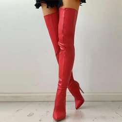 Damenstiefel High Heel 11cm Overknee Stiefel Große Größe 34-43 Reißverschluss hinten Modische Persönlichkeit Stiefel 38
