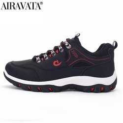 Rutschfeste Wanderschuhe für Herren, modische Bergstiefel, Kletterschuhe im Freien, Übergröße 38–48 39 schwarz