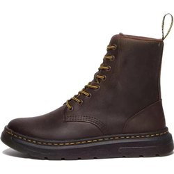 DR. Martens Leder Runde Zehenpartie Schnürung Kurze Martin Stiefel Unisex Stiefel Dunkelbraun 31368201 41
