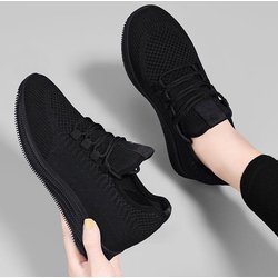Rutschfeste, vielseitige, weiche Sohle, leichte Lauf- und Freizeitschuhe, schwarze Sportschuhe, Damen-Fitness- und Tanzschuhe, Einzelschuhe zum Schnüren 40 schwarz