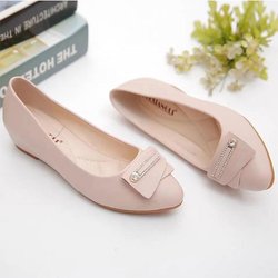 Schwarze flache Schuhe aus weichem Leder für Damen, flacher Mund, Slipper mit Metallschnalle, spitzer Zehenbereich, einfache, lässige und bequeme Arbeitsschuhe 35