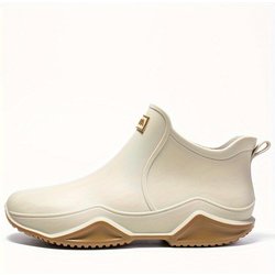 Trendige wasserdichte, rutschfeste und langlebige Damen-Regenstiefel für den Außenbereich, einfarbige Gartenschuhe 40 beige