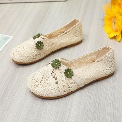 Forest Series Kleine Blumen Einfache Low-Top-Mesh-Schuhe All-Match-College-Stil Lässige atmungsaktive Sommersandalen Literarische Damenschuhe 35