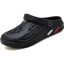 Clogs Hausschuhe Herren und Damen Sommer Strand Sandalen Garten Freizeitschuhe 42 schwarz