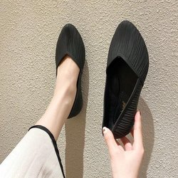 Flache Schuhe mit spitzer Spitze für Damen, einfarbig, Frühlings- und Sommerschuhe, rutschfeste, lässige Damenschuhe 36 schwarz