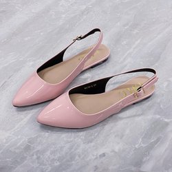 Slingback-Flats für Damen, spitze, geschlossene Zehenpartie, flache Sandalen mit Schnallenriemen, Schlupfsandalen für Damen, rückenfreie, bequeme, elegante Sommerschuhe fürs Büro 42