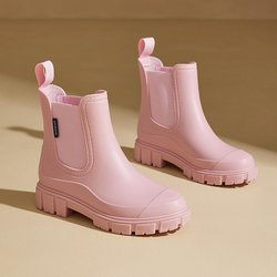 Neue elastische, wasserdichte und rutschfeste Regenstiefel für Damen 39 rosa
