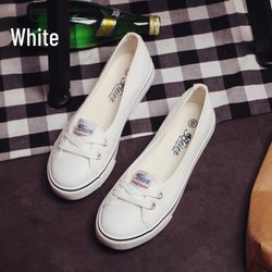 Beier 2025 Sommer-Canvas-Ballerinas für Damen: Freizeitschuhe im koreanischen Stil 40 weiß