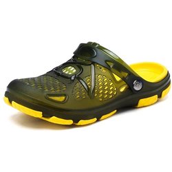 Sandalen und Hausschuhe Baotou Hollow Jelly Schuhe Rutschfeste Atmungsaktive Große Größe Herren Strand 45 gelb