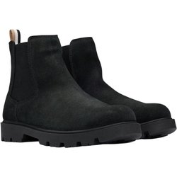 Boss Herren Wildleder Chelsea Boots mit Signature-Streifen 12 UK schwarz
