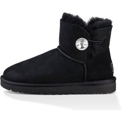 UGG Bailey Button Bling Schaffell Warm Schlicht Bequem Schneestiefel Damenstiefel Schwarz 1016554-BLK 38