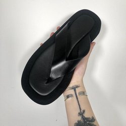 Dicker Boden Flip-Flop Tanga Sandalen Sommerschuhe Weiche Badezimmer Hausschuhe Rutschen Outdoor Indoor Schuhe Damen 40 schwarz