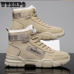 Winter-Kälteschutz, warme High-Top-Boardschuhe für Herren, Plüsch, verdickte warme Khaki-Stiefel für Herren 39 gelb