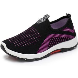 Stoffschuhe Herbst Damen Einzelschuhe Rutschfeste Schuhe Sport- und Freizeitschuhe mittleren Alters Weiche Sohle Wanderschuhe für Ältere 41 violett