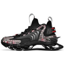 Herren Blade Schuhe Lauf-Sneakers Mesh Atmungsaktiv Sportliche Freizeitschuhe Mode Rutschfest Walking Schuhe Zapatillas Hombre 46 schwarz