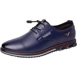 Herrenmode Freizeitschuhe aus Leder, Business-Anzug, Freizeitschuhe im britischen Stil 43 blau