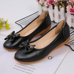 Fpptwears Damenschuhe, einfarbig, flacher Mund, rutschfest, runder Kopf, flache Unterseite, weiche Arbeitsschuhe 41 schwarz